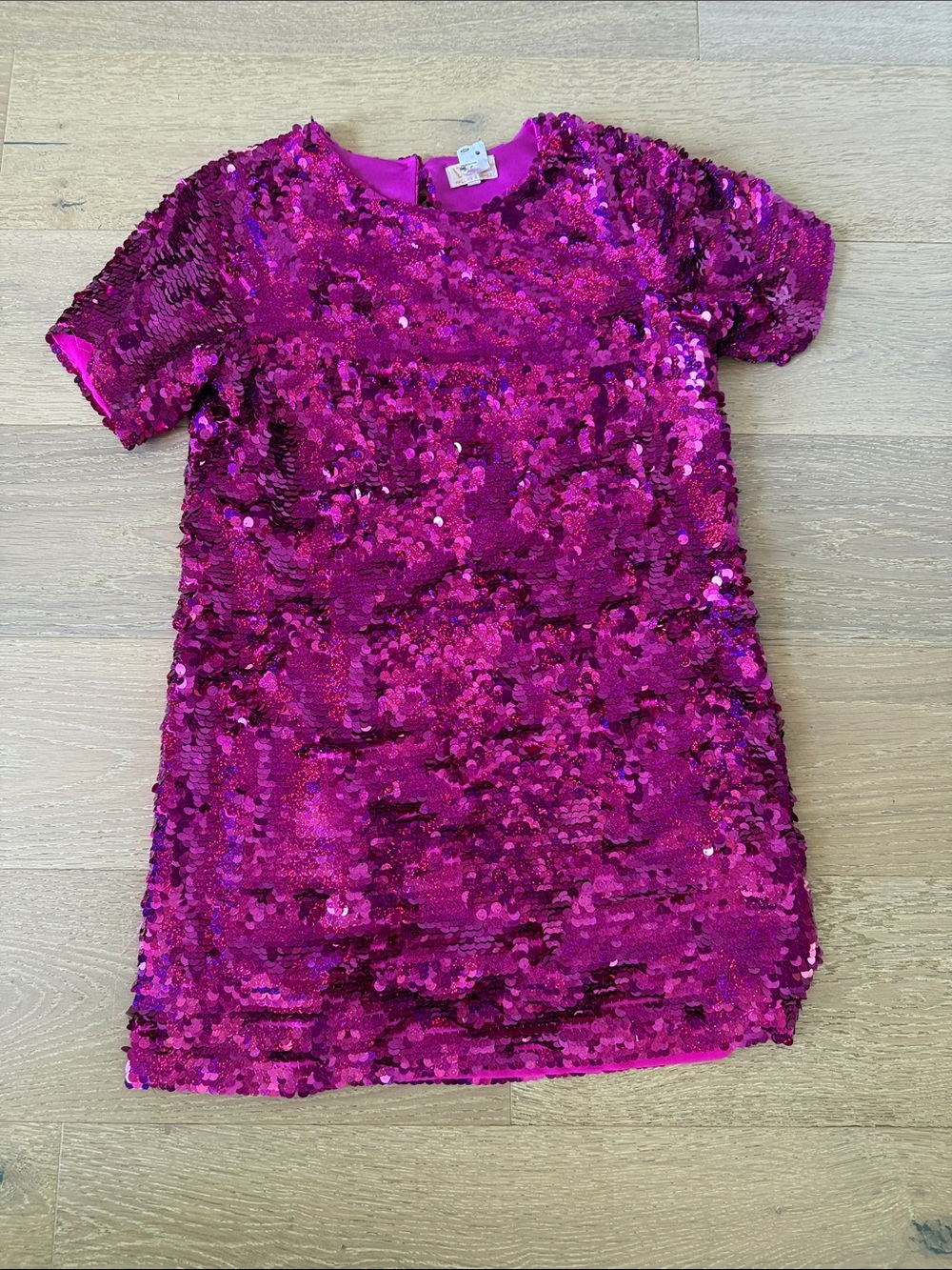 Girls Hot Pink Sequin Party Dress